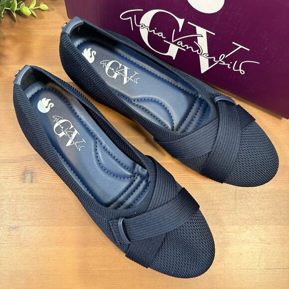 Gloria Vanderbilt Women's Debbie Knit Double Strap Flat Size 9 - Picture 2 of 8